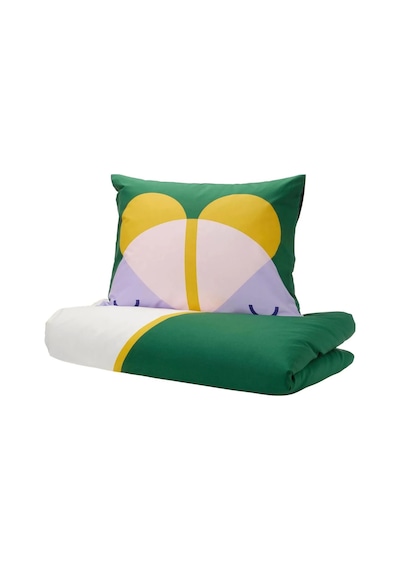 Ikea Grejsımojs Tek Kişilik Nevresim Takımı 150 X 200 Cm Sarı - Yeşil - Beyaz Çok Renkli