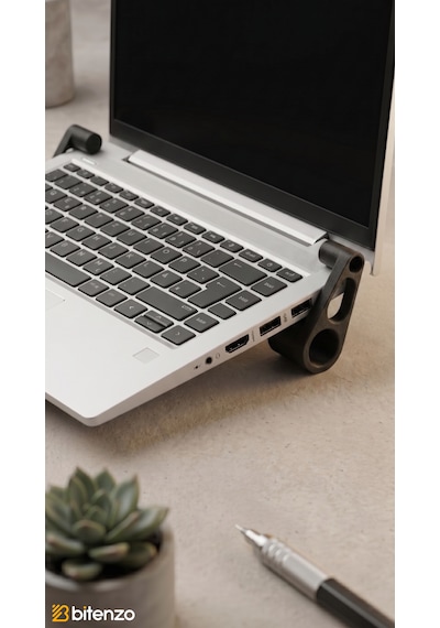Taşınabilir Mini Laptop Standı V2 - 2'li Set Ergonomik Yükseltici Aparat - Siyah