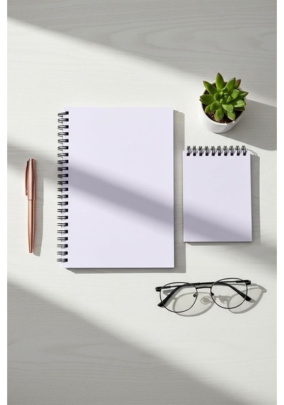Ayrex Premium Pastel Renk İkili Defter Seti - Renkli Sayfalı A5 Spiralli Defter & A6 Not Defteri - 50 Yaprak Şeffaf K Genel