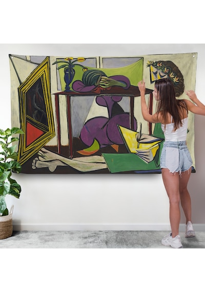 Pablo Picasso - İç Mekanda Bir Kız Çizimi Duvar Örtüsü-7081
