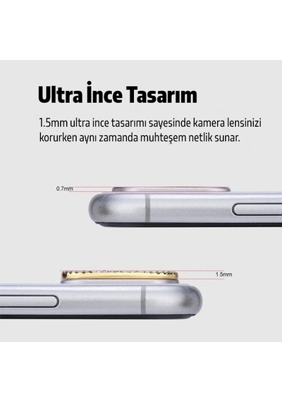 Ally İphone 11 Kamera Koruyucu Lens Diamond Taş İşlemeli- 5775