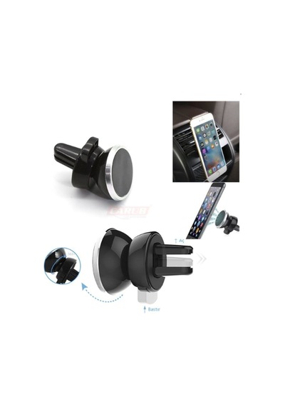 Telefon Tutucu Mıknatıslı Havalandırma Silver Siyah