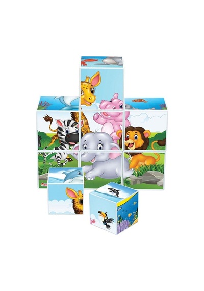 Baby Puzzle Cubes Bebek Resimli Küpler 9 Parça Yapboz Küp Eğitici Kız Erkek Çocuk Oyuncak Orijinal