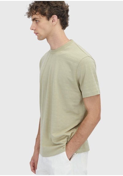 Ramsey Açık Yeşil Jakarlı %100 Pamuk T-shirt açık Yeşil light Green