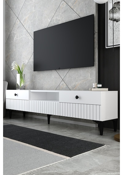 180dhdtsç7b İlay Lazer Desenli Tv Sehpası Beyaz