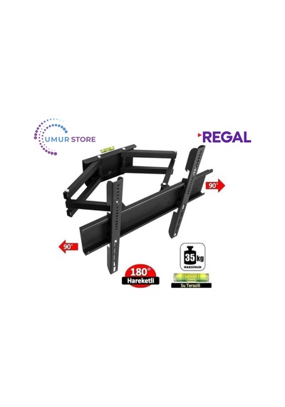 Regal Uyumlu 39r603h 39" Uydu Alıcılı 32- 55 İnç Çift Kollu Hareketli Lcd Led Tv Askı Aparatı
