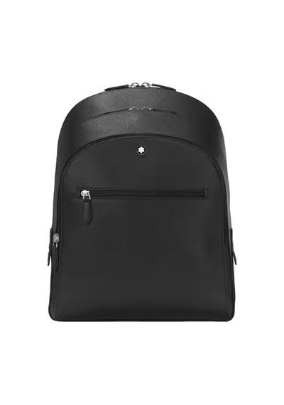 Montblanc Sartorial Deri Orta Boy 3 Bölmeli Sırt Çantası 198587 Siyah