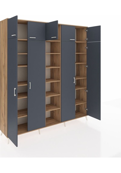 Hyperion Dolap 18 Raflı 9 Kapaklı 220x44x243 Çam-antrasit/çam Antrasıt/atlas Çam Hyperion Dolap 18 Raflı 9 Kapaklı 220x44x243 Çam-antrasit/çam Antrasıt/atlas Çam