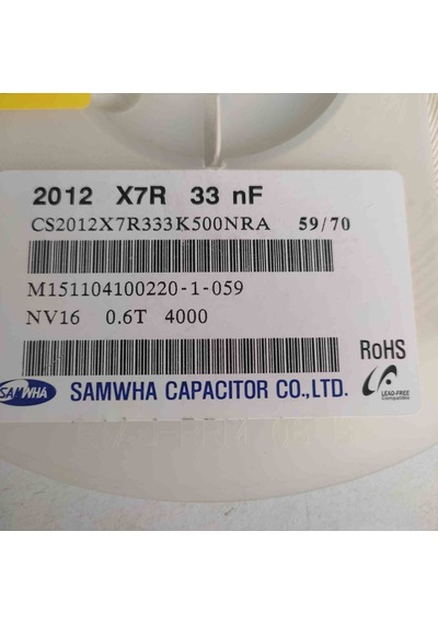 Cs2012x7r333k500nra 33nf 50v 805 Smd Seramik Kondansatör 1000 Adet