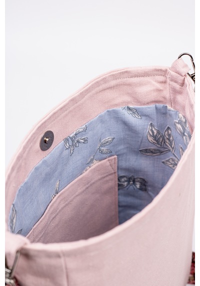 Fabric Craft Bag Omuz Çanta Kumaş Pembe Açık Pembe
