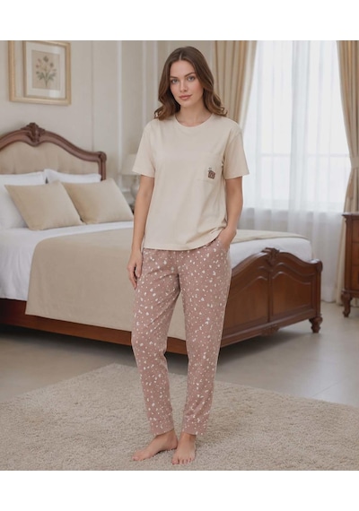 Mihra Kadın Compakt Penye Bisiklet Yaka Kısa Kol İnce Pijama Takımı 90791k - 1 Adet Kahverengi Mihra Kadın Compakt Penye Bisiklet Yaka Kısa Kol İnce Pijama Takımı 90791k - 1 Adet Kahverengi