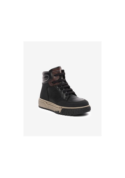 Greyder Erkek Çocuk Siyah Hakiki Deri Sneaker Bot 5k5nb59669 Siyah
