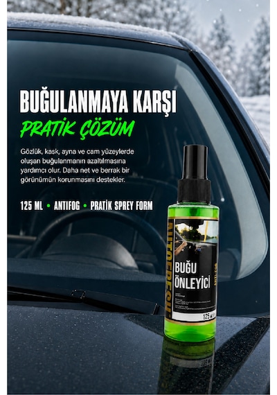 Araç Buğu Önleyici Sprey Araç Motorsiklet Ve Araba Cam Bugu  125 ML
