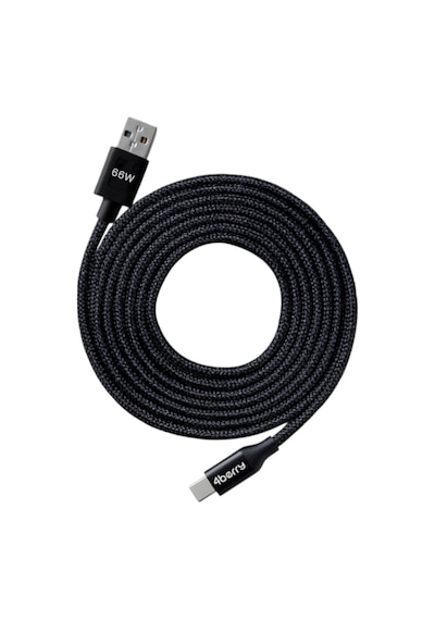 4berry Eco-ac Siyah Usb-a Usb-c Örgülü Kablo 66 W Hızlı Şarj, Dayanıklı