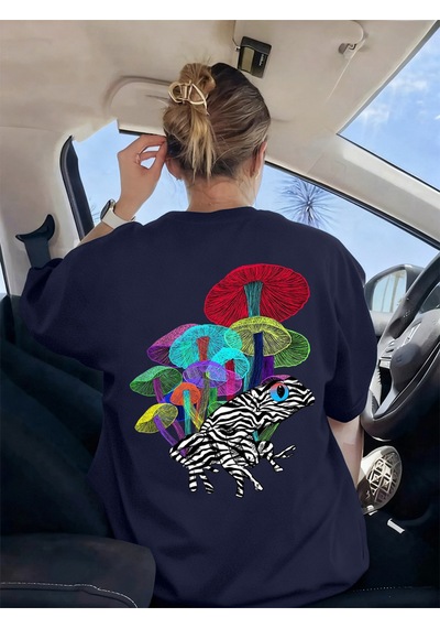 Noıssey Urban Pop Graphic Kadın Tişört Koleksiyonukod 5564 Lacivert