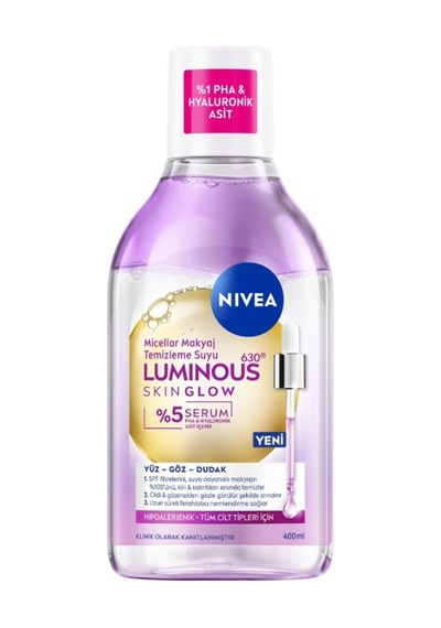 Nivea Luminous630 Skin Glow Makyaj Temizleme Suyu 400 Ml 3 Adet