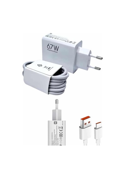 Beyaz Ultra Plus Hızlı Şarj Seti Şarj Adaptörü Ve Kablosu 67w Diğer 12685479