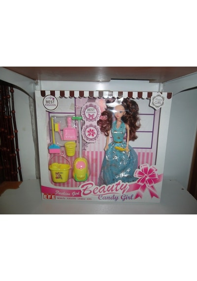Beauty Girl Temizlik Setli Oyuncak Bebek