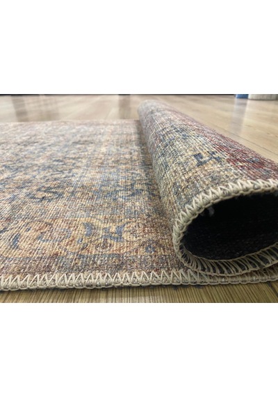 Çam Halı Anatolia 32-046 Etnik Eskitme Desenli Dokuma Tabanlı Yıkanabilir Şönil Salon Ve Oda Halısı Karışık Çok Renkli