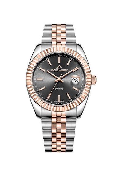 Roche Montre Rmg6009-06 Quartz Çelik Gri-rose Gold Safir 41 Mm Erkek Kol Saati