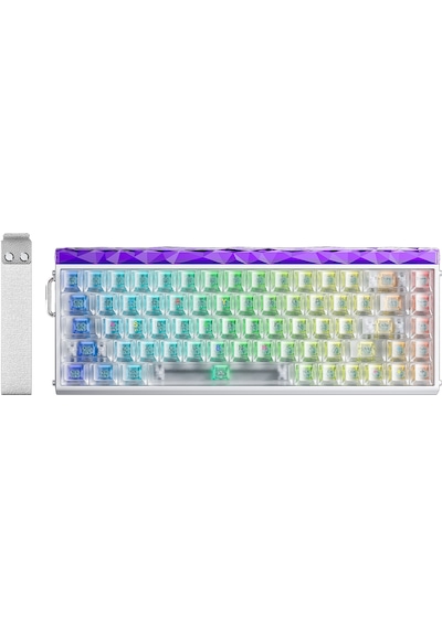 Aula Hero 68 He Manyetik Klavye Rapid Trigger Silver Switch 8000hz Rgb Neon Tkl Hot Swap Oyuncu Klavyesi Şeffaf