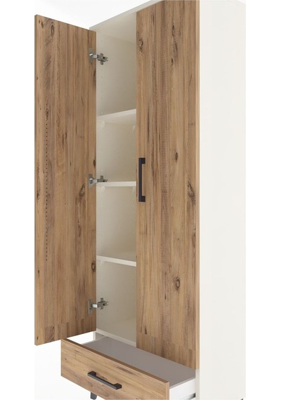 Arges Dolap 4 Raflı Tek Çekmeceli 2 Kapaklı 60x30x163 Aytaşı-çam Aytaşı