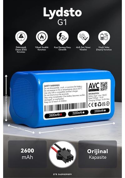Lydsto G1 2600mah Robot Süpürge Bataryası K.k