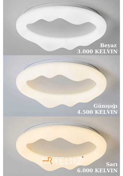 Luxury Pınterest Model Modern Plafonyer Avize 50 Cm Beyaz