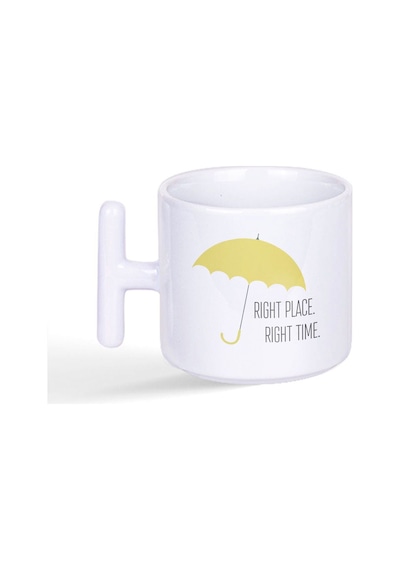 Right Place Right Time Sarı Şemsiye How I Met Your Mother Latte Fincanı T Kulplu Kupa Bardak Beyaz