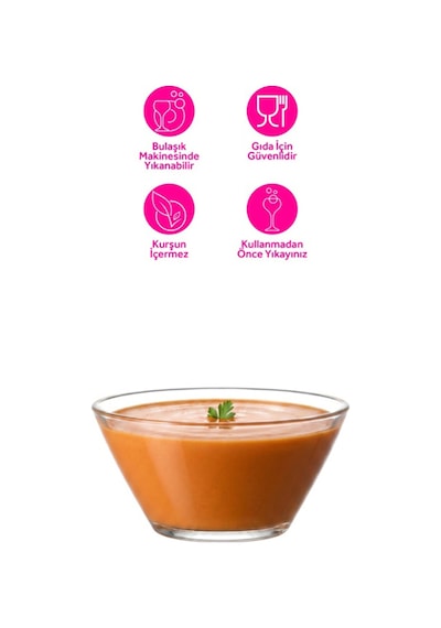 Lav Vega Cam Çorba Kasesi 6'lı Küçük Boy 345 ml (Salata/Tatlı/Kahvaltı/Çerez Kasesi)