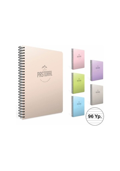 Gıpta Spiralli Plastik Kapak Defter Pastoral 17x24 96 Yp Çiz. Çok Renkli