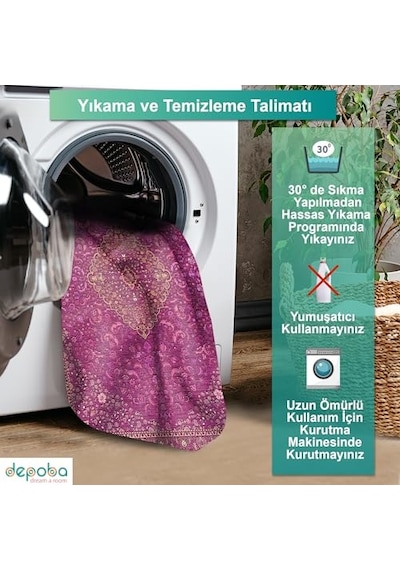 Jutte Kadife Kaymaz Pamuk Tabanlı Yıkanabilir Antibakteriyel Salon Halısı 200x300 Diğer
