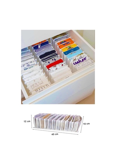 Dolap Ve Çekmece Içi Düzenleyici Small S Boy 11 Göz Beyaz Renk Kumaş 50 X 70 Turkuaz Diğer