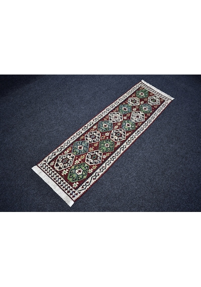 Zehra Abla Halı El Dokuma Otantik Doğu Anadolu Van Mini Yolluk Yün Kilim 7159 Çok Renkli