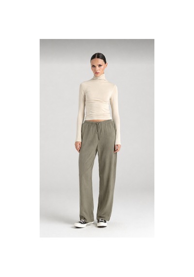 Mixxtrend Kadın Tencel Rahat Pantolon Haki