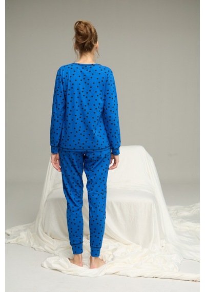 Siyah İnci Örme Pamuklu Pijama Takım25240220 Saks
