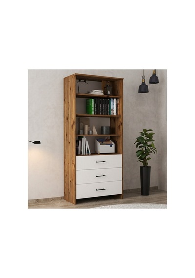 3 Çekmeceli Atlantik Çam - Beyaz Kitaplık Modern Ve Çok Amaçlı Açık Raflı Dolap 80x38x182 Cm Atlantik Çam-beyaz - 894107361 Atlantik Çam-beyaz 3 Çekmeceli Atlantik Çam - Beyaz Kitaplık Modern Ve Çok Amaçlı Açık Raflı Dolap 80x38x182 Cm Atlantik Çam-beyaz - 894107361 Atlantik Çam-beyaz