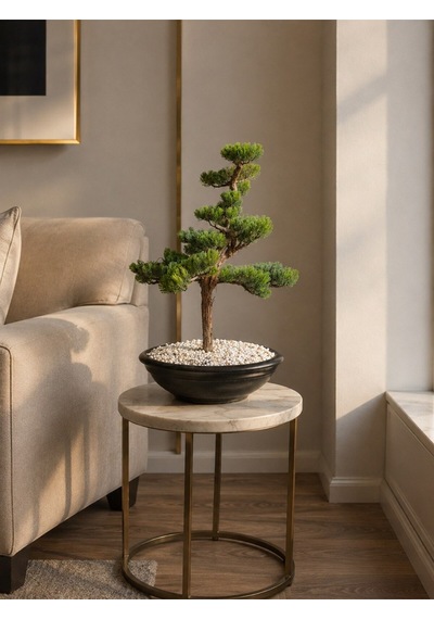 Premium Yapay Bonsai Ağacı El Yapımı Görünümlü Dekoratif Saksı Da Çok Renkli