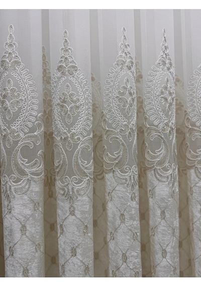 Nivemeshome Nova Gold Detaylı 1/3 Pileli Tül Perde Apm 450x280