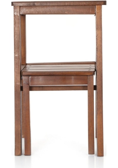 Merdiven Tabure 2 Basamaklı Ceviz Renk 58x35x25cm Diğer