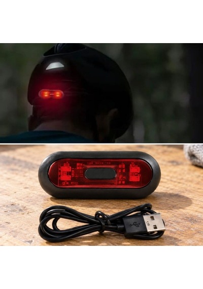 Özel Seri Kırmızı Led Kask Flaşörü - Usb Şarjlı Motor Işığı Gece Sürüş Spor Aydınlatma