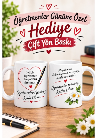 Öğretmenler Günü Ne Özel Hediye Kupa Bardak Öğretmene Yeni Bardak Hediyesi Beyaz