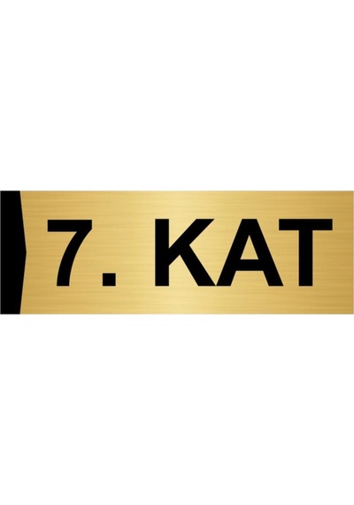7.kat 7x20cm Altın Renk Metal Yönlendirme Levhası