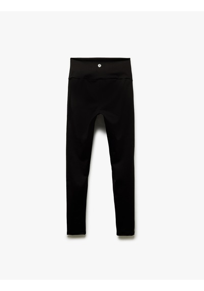 Koton Yüksek Bel Dikiş Detaylı Skinny Fit Spor Tayt Siyah 5sak40211nk SiYAH
