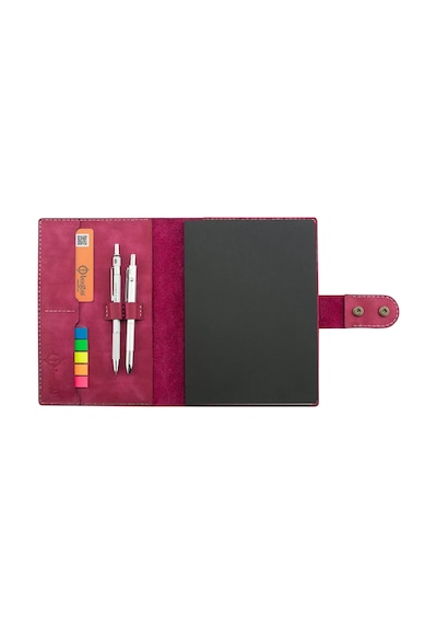 A5 Defter Ve Ajanda Kılıfı - %100 Rainbow Deri - Ko10001 - Fuşya Fuşya
