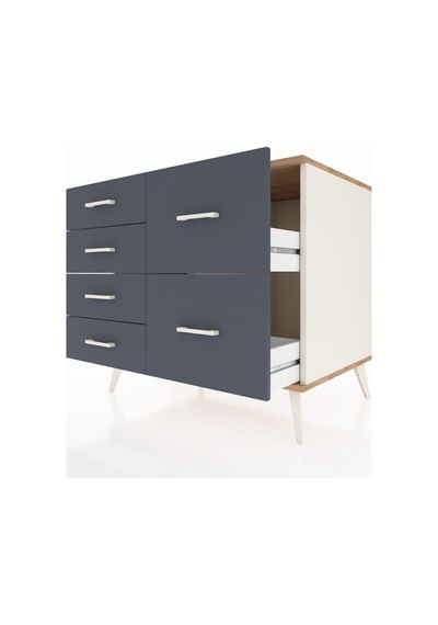 Kronos Şifonyer 6 Çekmeceli 88x59x80 Aytaşı-çam/antrasit Çam/antrasit