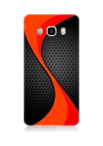 Samsung Galaxy J5 2016 Uyumlu Turuncu Siyah Karbon Desenli Silikon Kılıf