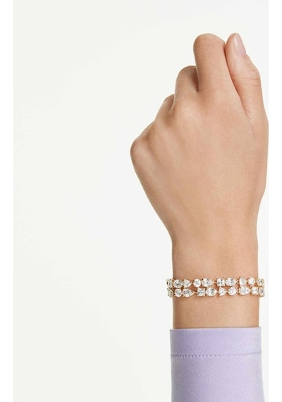 Swarovski Mesmera Bracelet, Mixed Cuts, White, Gold-tone Plated Gold