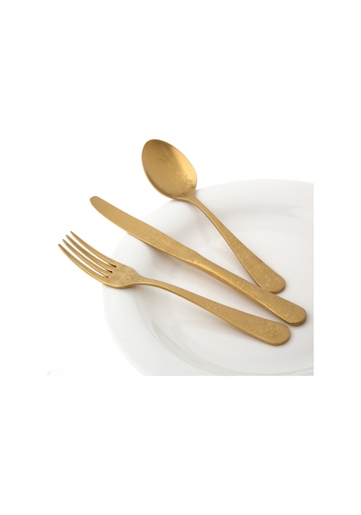 Jumbo Antique Titanyum Mat Gold 12 Kişilik 84 Parça Çatal Kaşık Bıçak Takımı Titanyum Mat Gold