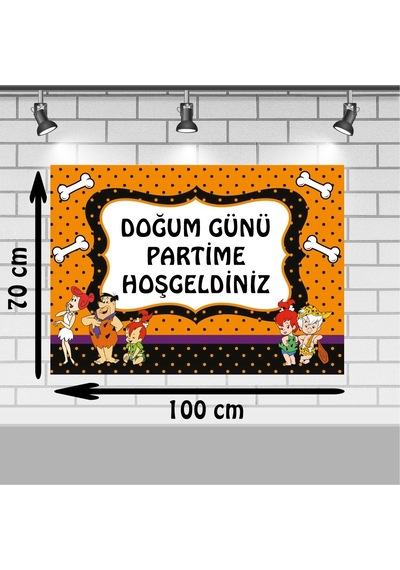 Taş Devri Tema Doğum Günü 70X100 Cm Taş Devri Tema Doğum Günü Ko